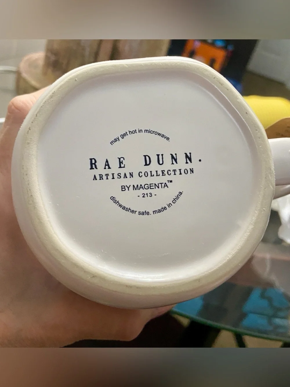 Rae Dunn Joy to the World White Ceramic Mug with Nativity Scene on other side